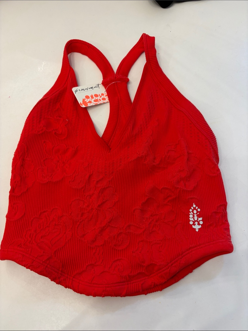 FP movement red lace bra top M-L